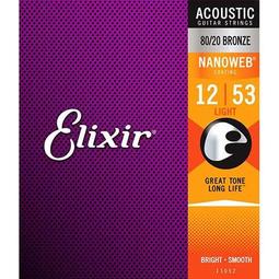 Elixir 16052 (12-53) 薄膜 磷青銅 NANOWEB 民謠吉他弦【硬地搖滾】全館$399免運！ 歷史價格詳細信息