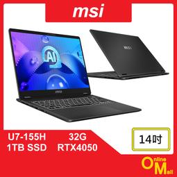MSI Prestige 14 AI Studio C1VEG-009TW(Intel Core Ultra 7 155H/32G/1T SSD/RTX4050/W11P) 歷史價格詳細信息