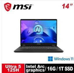 MSI微星 Prestige 14 AI Evo C1MG-057TW商務筆電(Ultra 5 125H/16G/1TB 歷史價格詳細信息