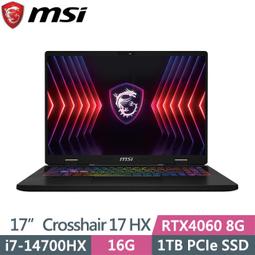 MSI微星 Crosshair 17 HX D14VFKG-063TW(i7-14700HX/16G/RTX4060-8G/1T SSD/W11/2K/240Hz/17)筆電 歷史價格詳細信息