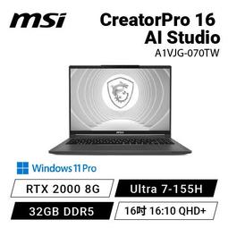 MSI 微星 CreatorPro 16 AI Studio A1VJG-070TW 創作者筆電 (RTX2000) 歷史價格詳細信息