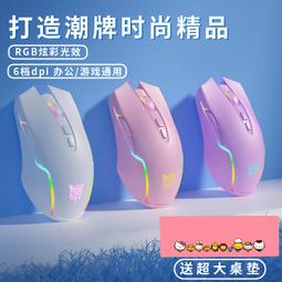 粉色電競滑鼠有線女生遊戲專用可愛少女心電腦lol英雄聯盟發光 歷史價格詳細信息