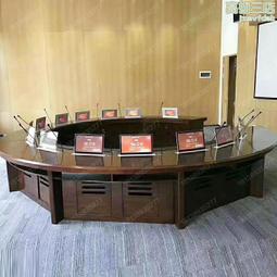 無紙化會議桌智能升降屏桌多人開會桌實木油漆大型臺按需視訊會議 歷史價格詳細信息