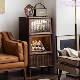 北歐胡桃木全實木落地置物花架中古風客廳儲物架角落收納轉角書櫃 歷史價格詳細信息