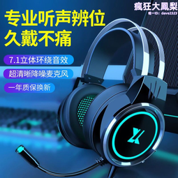 電腦耳機頭戴式有線降噪遊戲耳幻彩色電視競臺式筆記本帶麥克風話筒 歷史價格詳細信息