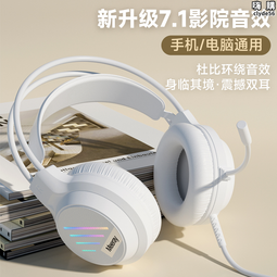 電腦耳機USB臺式筆記本電腦專用帶麥有線電競遊戲網課辦公耳機 歷史價格詳細信息