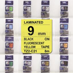 【費可斯】相容護貝標籤9mm黑底金字(雷同TZ-324/TZe-324)適用: PT-D200/PT-2700含稅 歷史價格詳細信息