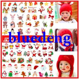 圣誕節卡通貼紙動物兒童小孩紋身貼畫身體彩繪環保防水 歷史價格詳細信息