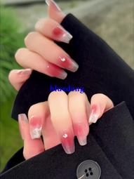 再變 純欲仙女美甲純手工穿戴甲裸色氣質法式魔鏡閃片美甲短杏仁 歷史價格詳細信息