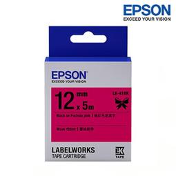 EPSON LK-41BK 蕾絲緞帶系列桃紅底黑字標籤帶 寬度12mm 歷史價格詳細信息