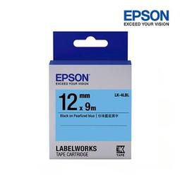 EPSON LK-4LBL 標籤機色帶 珍珠彩系列 藍底黑字 12mm 長度9M 日本製造 符合RoHS 防水耐磨材質 歷史價格詳細信息