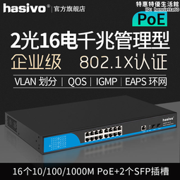 16電2光全千兆工業級poe交換機 電口鏈路全雙工流量控制 歷史價格詳細信息