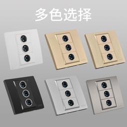 86型三位耳機音頻插座面板免焊接擰線3.5mm單孔耳機麥克風牆壁插 歷史價格詳細信息