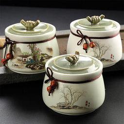 茶具 陶瓷茶葉罐儲物罐密封罐日式無紡布黑陶復古創意茶葉包裝罐 歷史價格詳細信息