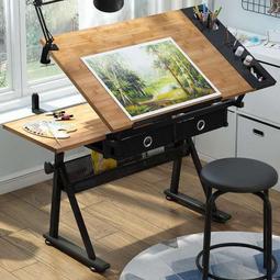 台灣現貨 美式書畫畫臺書法網紅設計師桌子畫架實木工作臺繪畫桌手工繪圖桌 歷史價格詳細信息