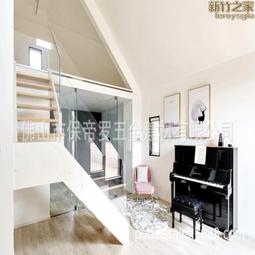 鋼木樓梯雙跑同上扶手欄杆玻璃護欄Y型弧型美觀漂亮別墅裝飾梯 歷史價格詳細信息