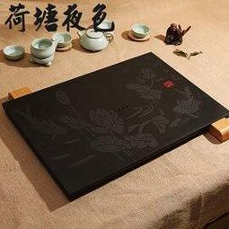 烏金石茶盤 石頭茶盤 石茶盤 霧化流水浮雕天然整塊烏金石茶盤家用辦公客廳壹件式茶臺整套大號 歷史價格詳細信息