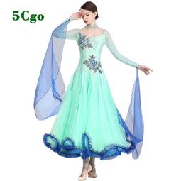 5Cgo【鴿樓】摩登舞裙新款連衣裙長袖華爾滋國標舞飄袖表演服比賽練習舞裙大擺鑲鑽團體表演定制t630759801238 歷史價格詳細信息