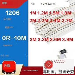 1206貼片電阻器元件1%1k2k4.7k10k47k100k0歐1歐10歐100歐120歐姆~閒雜鋪子 歷史價格詳細信息