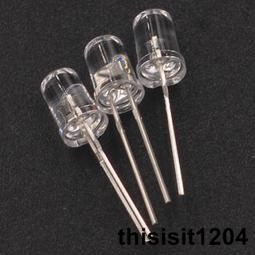 5mm LED燈包 發光管包 紅光 白光 綠光 藍光 黃光 每種10個共50個 W177.0427 歷史價格詳細信息