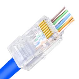 RJ45網路頭穿透式水晶頭+水晶護套 鍍金接點 8P8C三叉穿透式水晶頭  組合包 歷史價格詳細信息