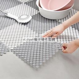 浴室防滑拼接帶吸盤可剪裁防滑地墊腳墊30*30CM同色6入一組(5色可選) 歷史價格詳細信息