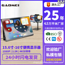 15.6寸1080P 1920*1080超薄便攜顯示器手機無線投屏電腦擴展 歷史價格詳細信息