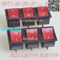 【嚴選】船型開關 24x21mm 四腳 KCD5-501/4P 帶燈 黑綠紅色 6A250V AC【批發】 歷史價格詳細信息