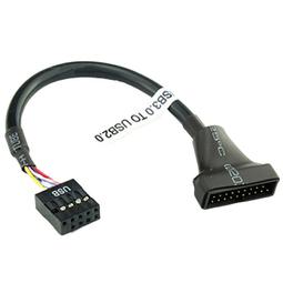 USB3.0轉USB2.0轉接線 主機板20針轉機殼9針 機箱前置USB轉接線 20Pin母 to 9Pin公 數據線 歷史價格詳細信息