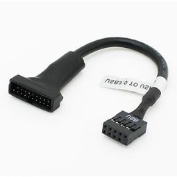 【線材】主板USB 20p轉2.0 3.0 9p母對公轉接線/USB 2.0轉3.0線前置擋板線 歷史價格詳細信息
