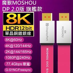 MOSHOU 魔獸 2.0版DP線8K@60Hz4K@144Hz電腦顯示器DisplayPort線兼容1.4版 1米 歷史價格詳細信息