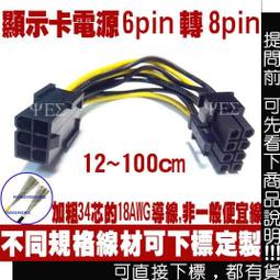 PCI-E 6p 轉 2個8p(6+2p)顯示卡電源線 一分二 顯卡 電源轉接線 1對2 6pin 母 轉 8pin 公 歷史價格詳細信息