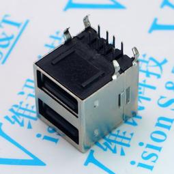A母雙層 USB雙介面 母口 雙層A母 USB A型USB母座90度 彎腳連接器 190-00814 歷史價格詳細信息