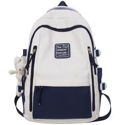 書包初中女生高中生2023新款藍色小眾高顏值雙肩包大學生女揹包 歷史價格詳細信息