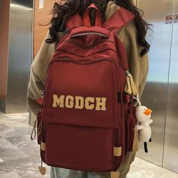 書包女生小學生初中生高中學生男生兒童揹包2023新款酒紅色雙肩包 歷史價格詳細信息