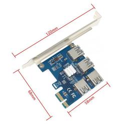 PCI-E 1轉4PCI-E轉接卡PCI-E轉PCI-E插槽一拖四USB3.0顯卡擴展卡 歷史價格詳細信息