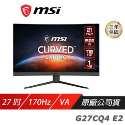 MSI微星 27吋 G27CQ4 E2 1500R 2K曲面電競螢幕 歷史價格詳細信息