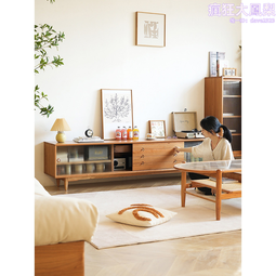 北歐實木電視櫃茶几組合簡約小戶型客廳視聽櫃輕奢儲物櫃 歷史價格詳細信息