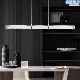 不鏽鋼極簡餐廳吊燈輕奢吧島臺餐桌設計師2023年新款一字長條吊燈 歷史價格詳細信息