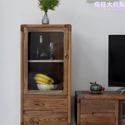 實木角櫃侘寂風轉角置物架客廳角落花架老木收納組合展示櫃格子架 歷史價格詳細信息