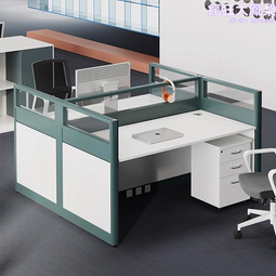 職員辦公桌4人位卡座辦公室卡位簡約家具電腦員工位辦公桌椅組合 歷史價格詳細信息