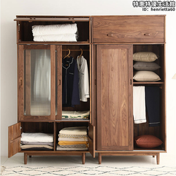 推拉門衣櫃輕奢法式奶油風一門到頂簡約滑門移門實木臥室柜子 歷史價格詳細信息