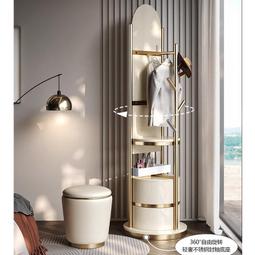 穿衣鏡家用試衣鏡一體衣架客廳臥室旋轉收納多功能玄關全身落地鏡 歷史價格詳細信息