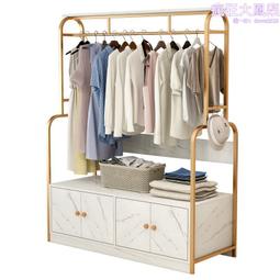 臥室衣帽架家用落地掛衣架鞋架一體收納櫃多功能全實木客廳置物架 歷史價格詳細信息