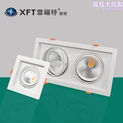 led鬥膽燈雙頭豆膽燈COB射燈店鋪商用嵌入式家用方形筒燈20瓦10W 歷史價格詳細信息