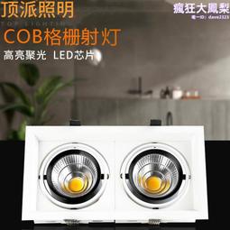 led鬥膽燈雙頭豆膽燈COB射燈店鋪商用嵌入式家用方形筒燈20瓦10W 歷史價格詳細信息