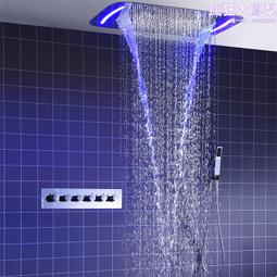淋浴屏led發光音箱304不鏽鋼淋浴柱雨淋按摩淋浴套裝 歷史價格詳細信息