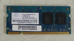 南亞 Nanya 512MB DDR2 667 記憶體 PC2-5300S-555-12-A2 筆電 筆記型電腦 良品 歷史價格詳細信息