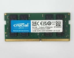 Micron 美光 Crucial DDR4 3200 32G 32GB NB 筆記型記憶體 CT32G4SFD832A 歷史價格詳細信息