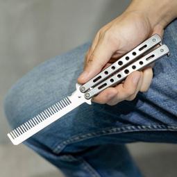 不鏽鋼蝴蝶刀 折疊刀 甩梳 蝴蝶甩刀 蝴蝶梳 折疊梳 摺疊梳 安全練習刀 蝴蝶刀 理髮刀 剪髮刀 生存遊戲 歷史價格詳細信息